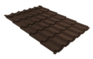 Металлочерепица классик 0,5 Rooftop Бархат RAL 8017 шоколад