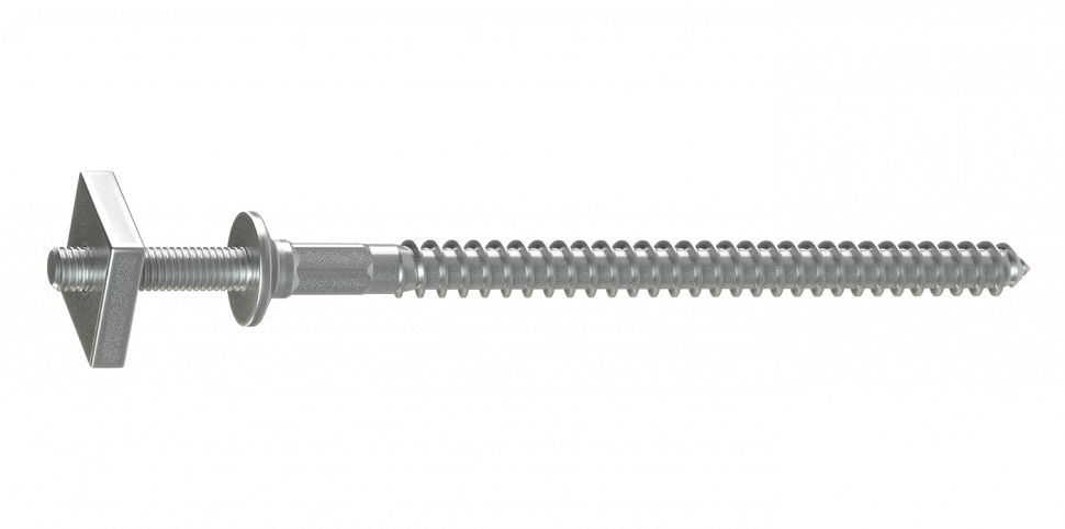 Шпилька специальная с гайкой (без цвета) Standard, оцинкованная сталь