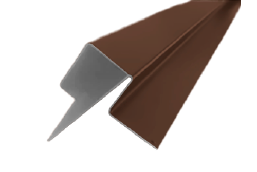 Профиль угловой внешний ассимметричный SidWood Zn RAL 8028 (3м)