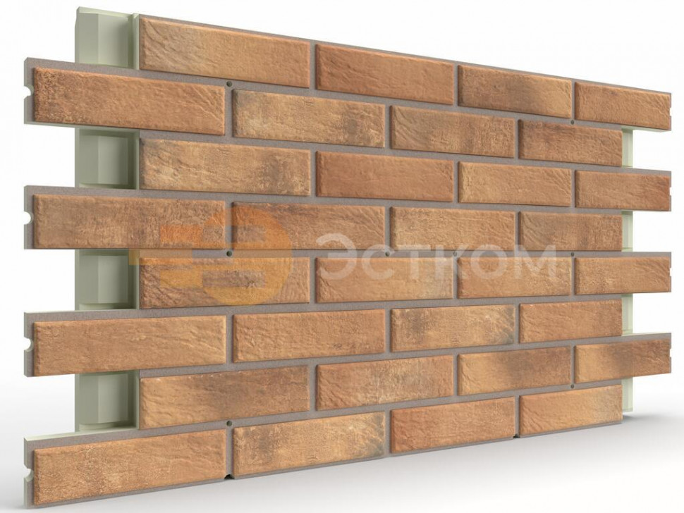 Термопанели на пенополиуретане с клинкером BestPoint Loft Brick Curry