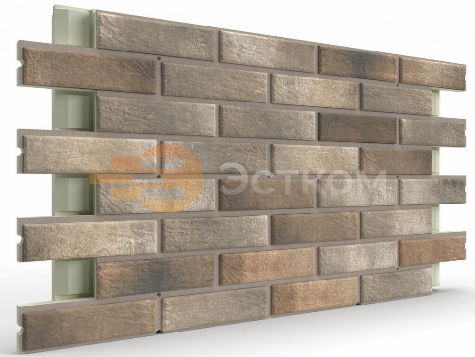Термопанели на пенополиуретане с клинкером BestPoint Loft Brick Pepper