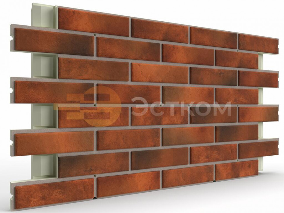 Термопанели на пенополиуретане с клинкером BestPoint Retro Brick Chili