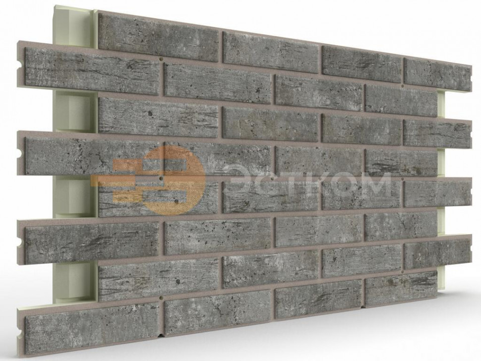 Термопанели на пенополиуретане с клинкером BestPoint Exclusive Cement Dark