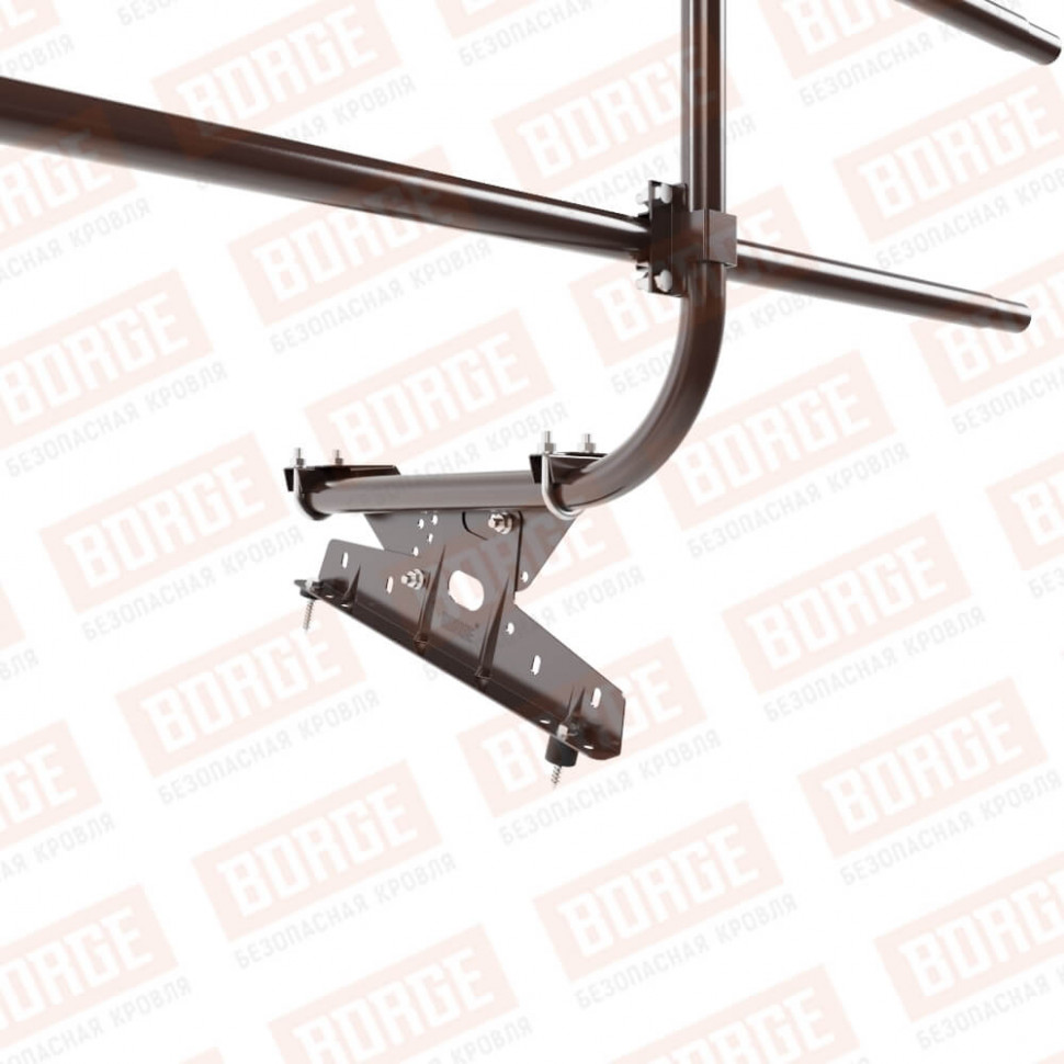 Ограждение кровельное BORGE H-60см, 3м, для кровли из металлочерепицы, профнастила, материалов на основе битума, коричневый шоколад (RAL 8017)