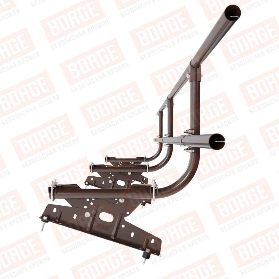 Ограждение кровельное BORGE H-60см, 3м, для кровли из металлочерепицы, профнастила, материалов на основе битума, коричневый шоколад (RAL 8017)